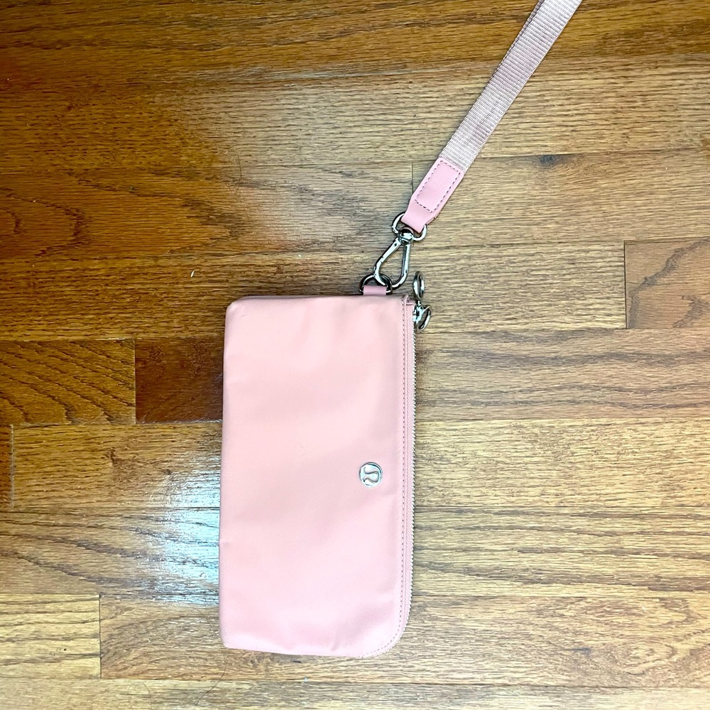 Pink Curved Lululemon Wristlet and Wallet